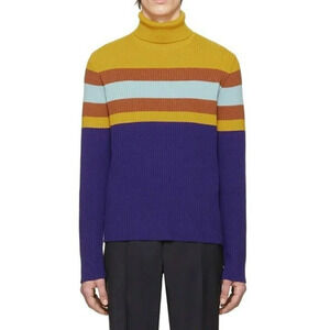 NWT Gucci Men's Wool Multi Striped Turtleneck Sweater Size S (MSRP $980)